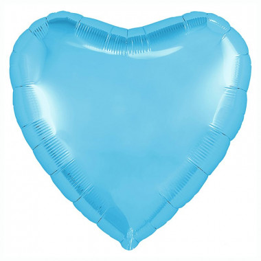 Шар Ag 9" Сердце, Холодный голубой