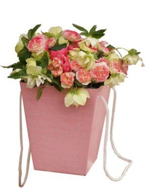 Б Коробка для цветов Розовая 12,5*18*25 см,10 шт