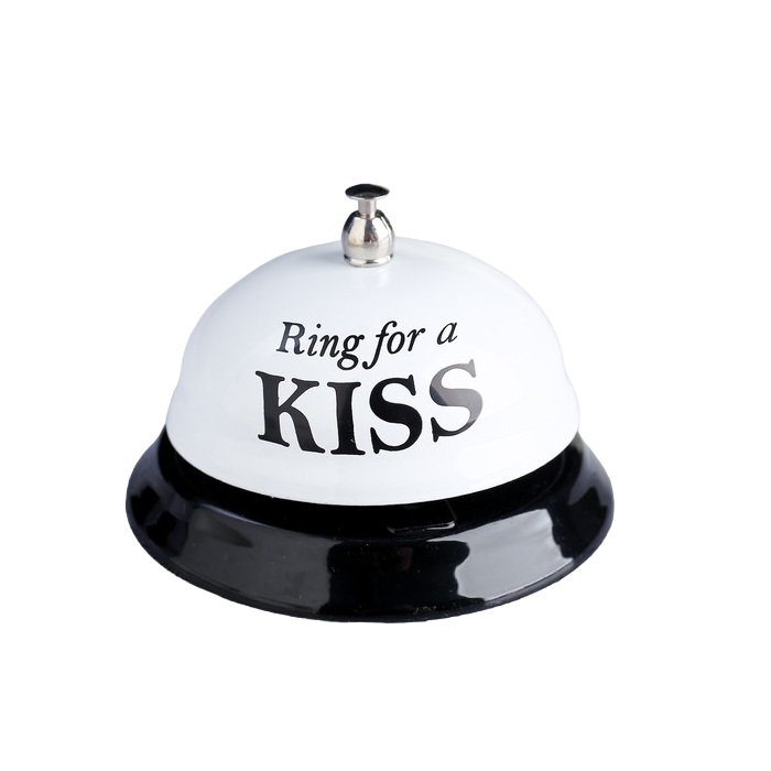 Звонок настольный Ring for a kiss, 7.5 х7,5 х 6 cм./Сл
