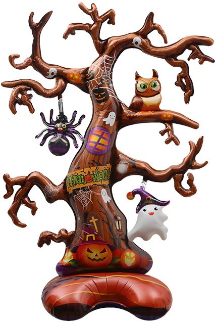 Шар Х Фигура на подставке, Дерево на Хэллоуин, 52"/132 см