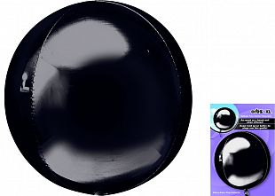 Шар А 16" Сфера 3D, Черный, в упаковке