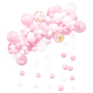 Гирлянда из воздушных шаров, Набор №2, Розовый микс, Макарунс, 87 шт. в упаковке