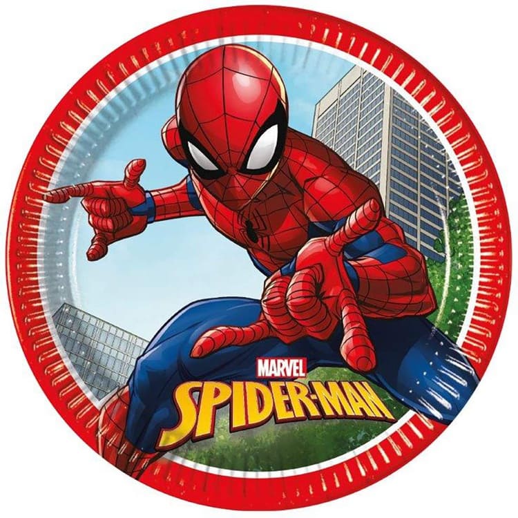 Тарелка бумажная Человек-паук Борец, 23 см, 8 шт