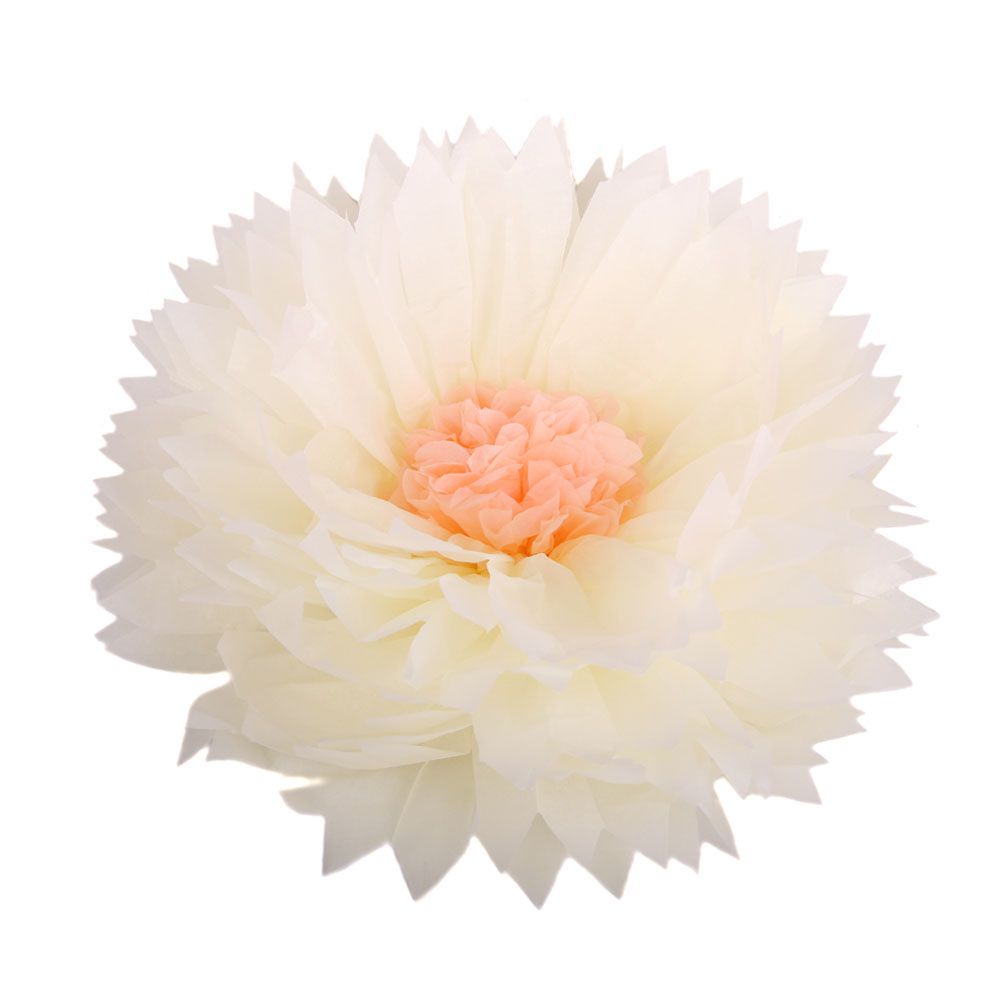 Бумажный цветок 40 см бежевый+персиковый/Мо