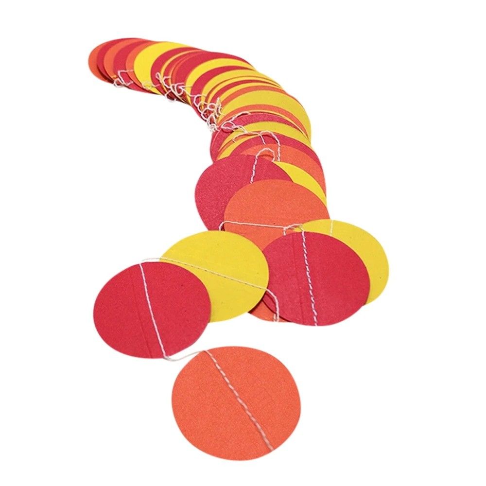 Гирлянда "Кружочки"  5 см*4,5 м, Оранж+Желтый+Красный/Мо