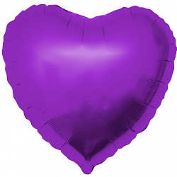 Шар Ag 18" Сердце, Фиолетовый, Металлик 