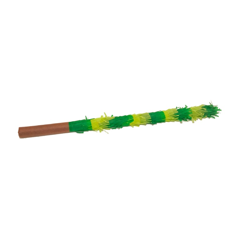 Палка для игры в пиньяту светло-зеленая/темно-зеленая Коричневая ручка 50 см /Сф