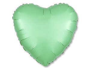 Шар Ag 18" Сердце, Pale Green, Сатин