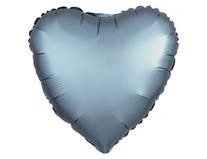 Шар Ag 18" Сердце, Steel Blue, Сатин