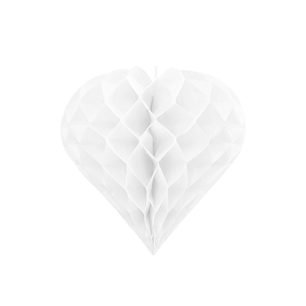 Бумажное украшение Сердце, белый, 20 см / Мо
