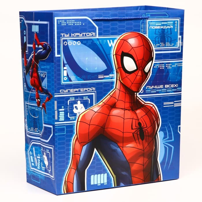 Пакет подарочный Человек-паук, 40х19х19 см./Сл