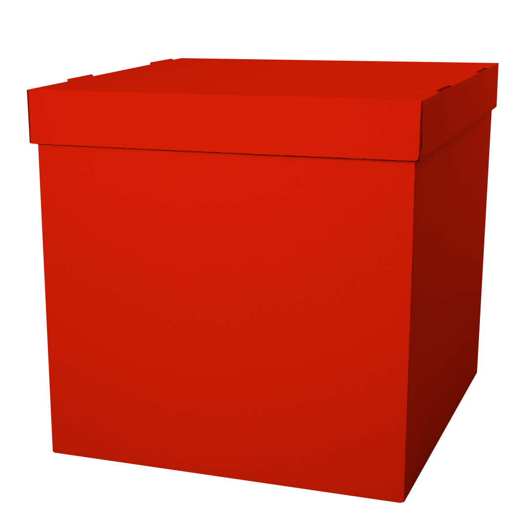 Коробка сюрприз для воздушных шаров, Красный, 70*70*70 см, 1 шт.