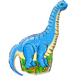 Шар Ф 14" М/ФИГУРА, Динозавр диплодок, Синий, 5 шт.
