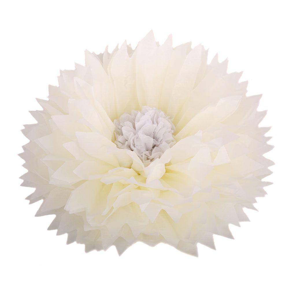 Бумажный цветок 40 см бежевый+белый /Мо