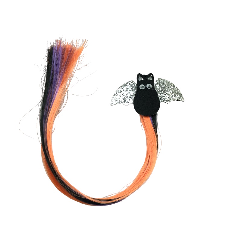 Заколка Летучая мышь с цветными прядями Хэллоуин /Сф