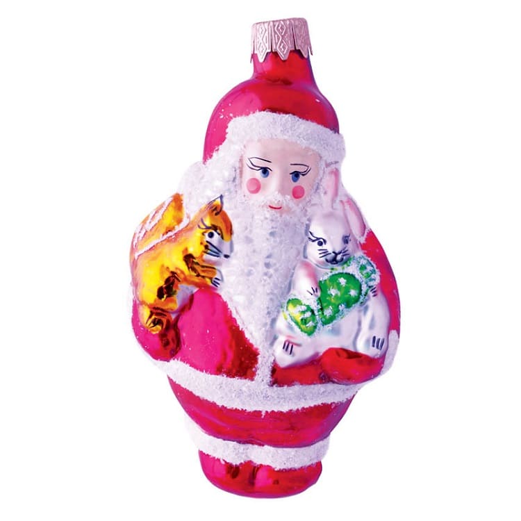 Формовая игрушка Дед Мороз со зверьком
