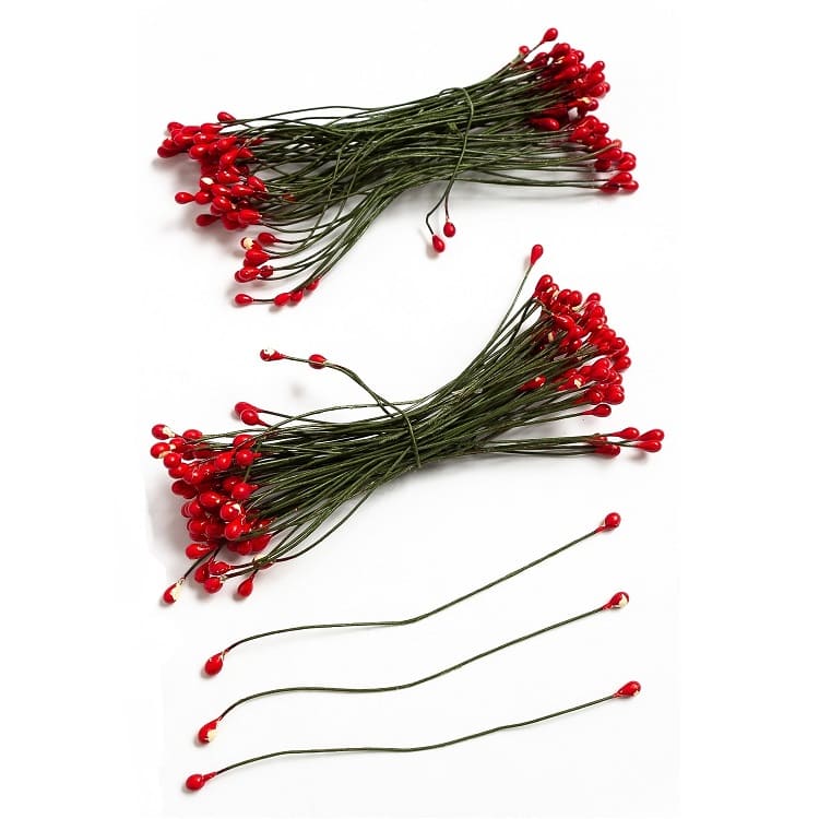 Тычинки для цветов, красные (30 гр.-130 шт.) 