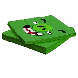 Салфетки Angry Birds, Зеленый, 33*33, 20 шт