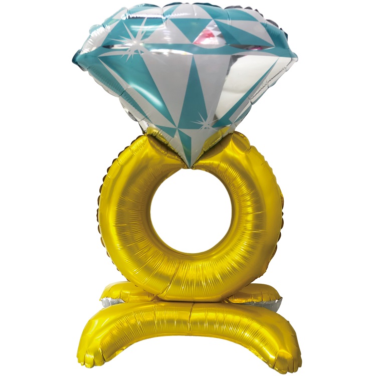 Шар Х Фигура на подставке, Кольцо с бриллиантом, 34"/86 см