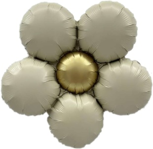 Шар Х 18" Цветок, Ромашка (надув воздухом), Кремовый, Сатин