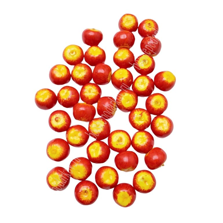 Муляж декоративный яблоки (Ранетки) красно-желтые яркие 2, средние, SF-2327, 10 шт