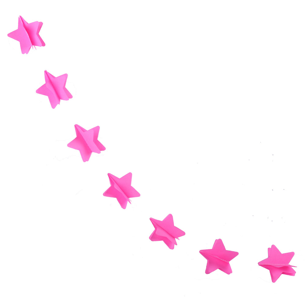 Гирлянда "Звезды" Ярко-Розовая 5,5 см х 2,2 м /Мо