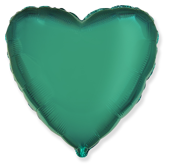 Шар Ф 18" Сердце, Turquoise, Металлик (Бирюза)