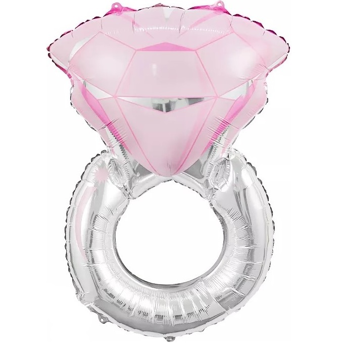 Шар Х Фигура, Кольцо с бриллиантом, Розовый, (28"/71 см)