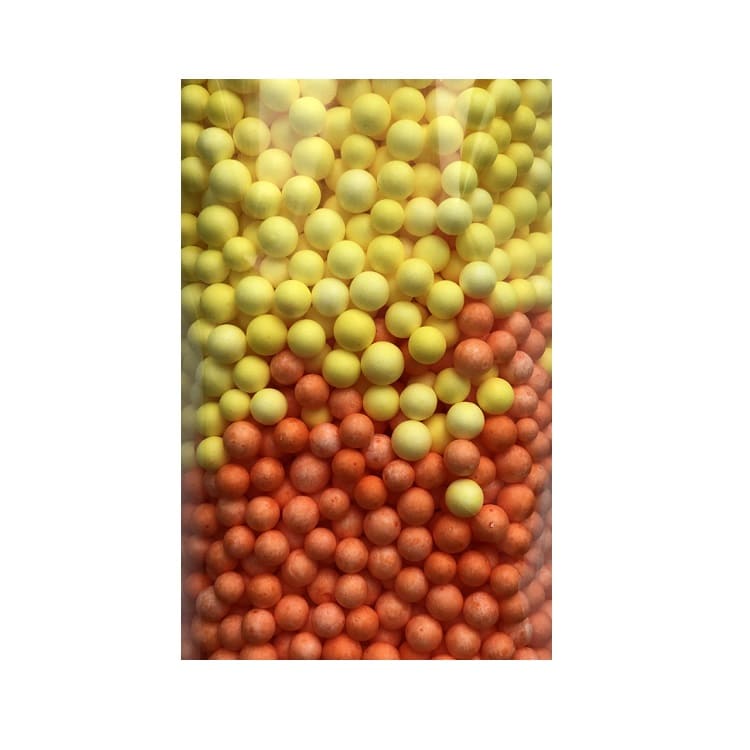 Шарики пенопласт, КРУПНЫЕ, Желтый/Оранжевый 10 гр (до 6-8 мм) 