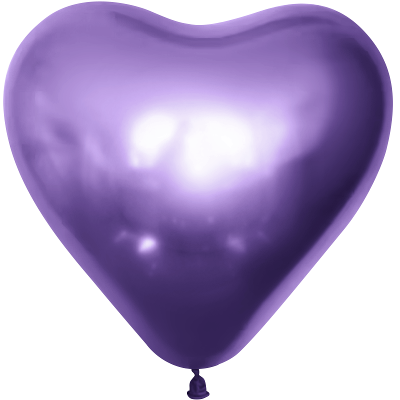 Шар Т 12"/30 см, Сердце, Фиолетовый (510), Хром, 25 шт