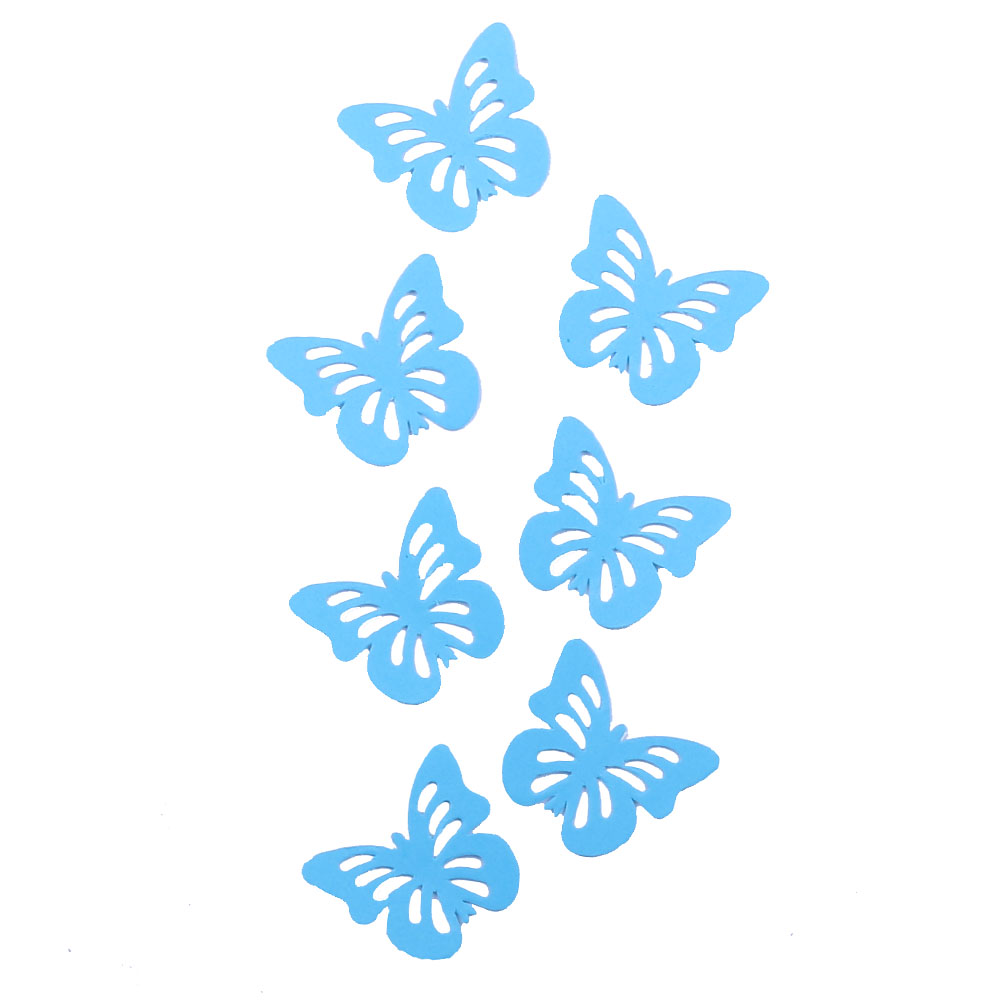 Декоративные наклейки с перфорацией "Бабочки" синие 6 х 4 см 24 шт /Мо