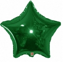 Шар Ф 18" Звезда, Зеленая, Металлик, 5 шт.