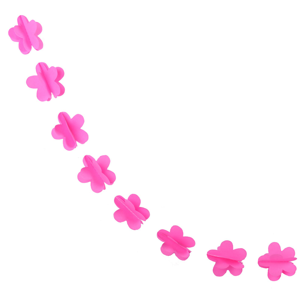 Гирлянда "Цветочки" Ярко-Розовая, 5,5 см.  х 2,2 м./Мо
