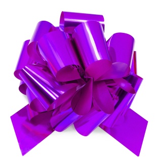 Бант-Шар, Фиолетовый, Лаковый, 21 см, 1 шт. /ДБ