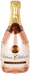 Шар Х Фигура, Бутылка шампанское, Розовое золото (36"/91 см)