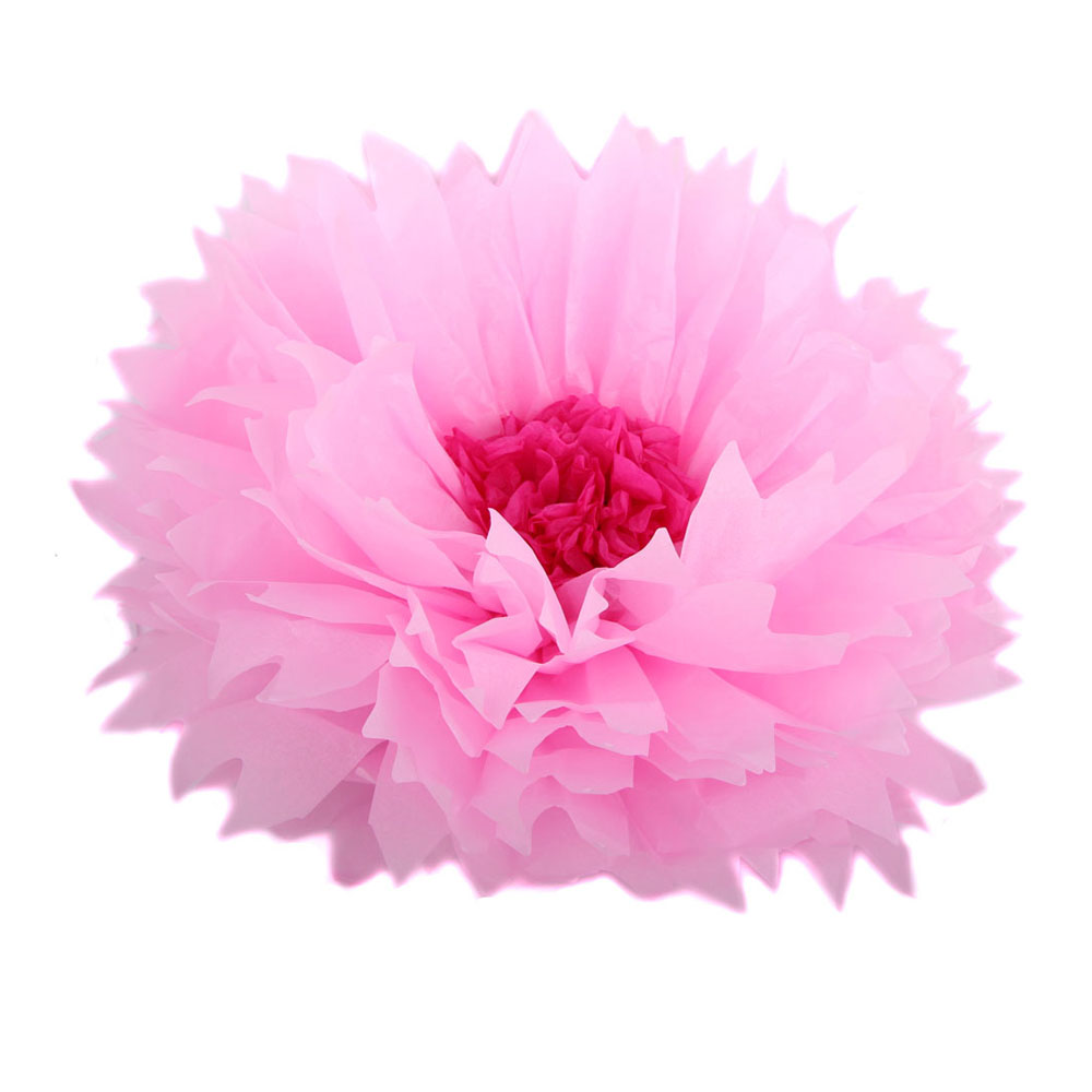 Бумажный цветок 40/15 см розовый+малиновый/Мо