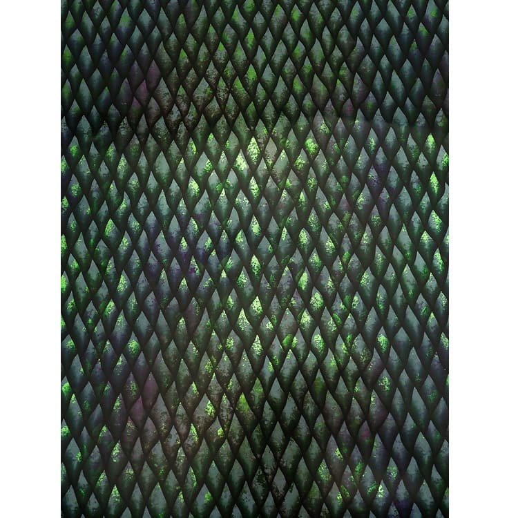 Упаковочная бумага с тиснением фольгой, "Зеленая чешуя", (70 х100 см)