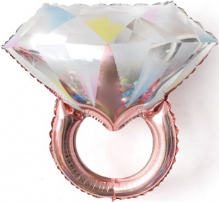 Шар Х Фигура, Кольцо с бриллиантом, Розовое золото, 27''/69 см