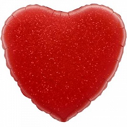 Шар Х 18" Сердце, Красный, голография, 1 шт. (18"/46 см)