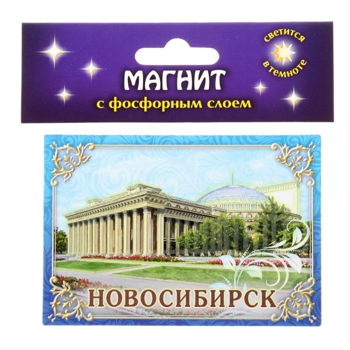 Магнит флюоресцентный Новосибирск 8х5,5см