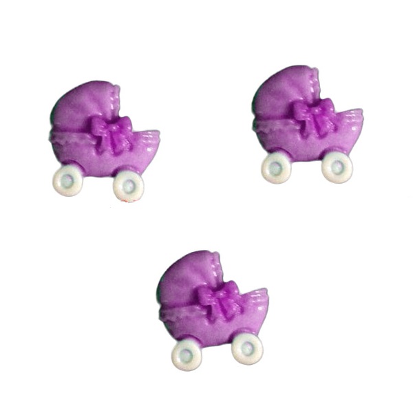 Кабашоны пластик, коляска розово-белый, 20 мм, 10 шт