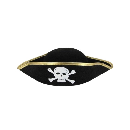 Шляпа пирата черная с золотой тесьмой/Сф