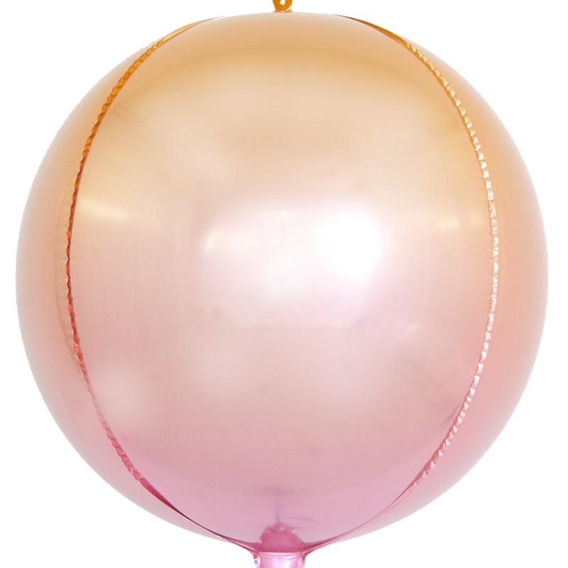 Шар Х Сфера 3D, Розовый, Градиент,  (24''/61 см)