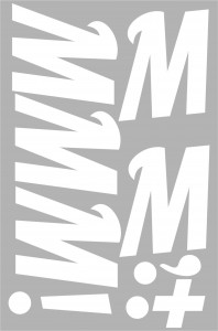 Лист наклеек "Буква М" Белый М10б