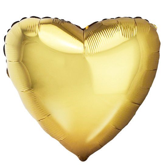 Шар Ф 18" Сердце, Античное Золото, в упаковке, 5 шт.