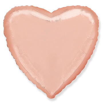 Шар Ф 18" Сердце, Розовое золото, металлик, упак.