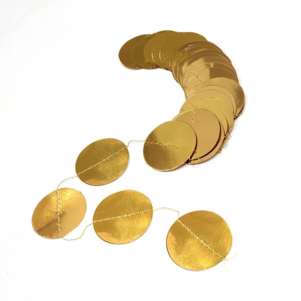 Гирлянда "Кружочки" металик 5 см*4,5 м, золото /Мо