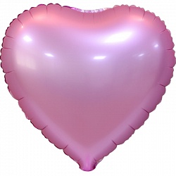 Шар Х 18" Сердце, Розовый, Сатин, в упаковке 5 шт.