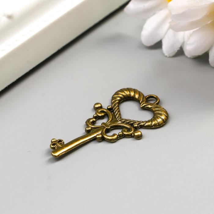 Декор металл Ключ от сердца, 4*2 см