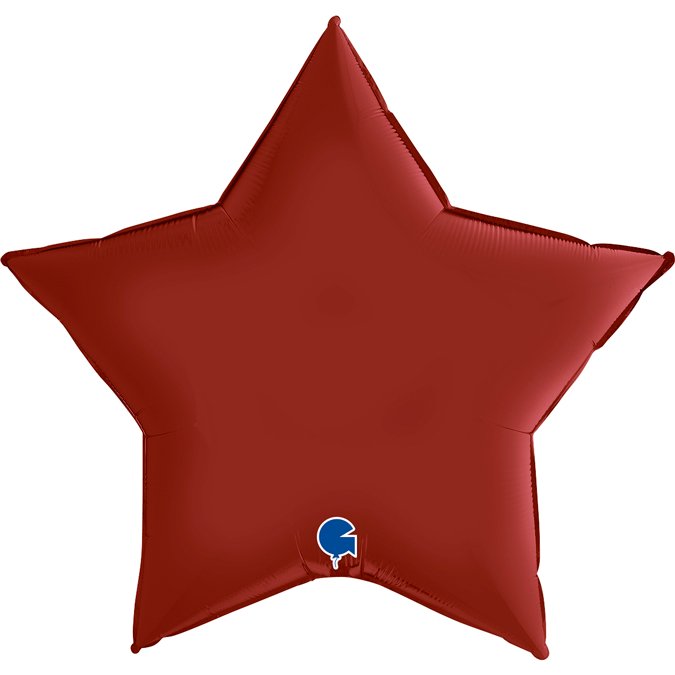 Шар Г 36" Звезда, Рубиново-красный, Сатин